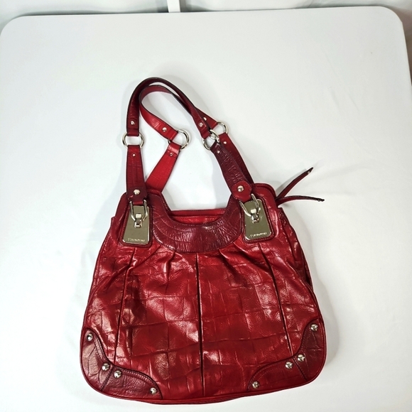 B. Makowsky Red Leather Large Satchel - Picture 8 of 10